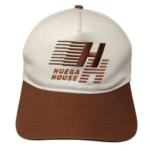 Huega House 5 Panel Cap Beige One Size Adjustable Mesh Back Embroidered